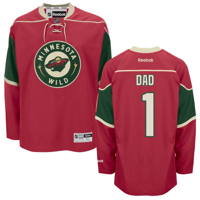 Gift for Dad Minnesota Wild Red Number One Dad Jersey