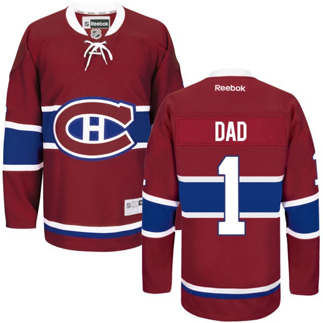 Gift for Dad Montreal Canadiens Red Number One Dad Jersey