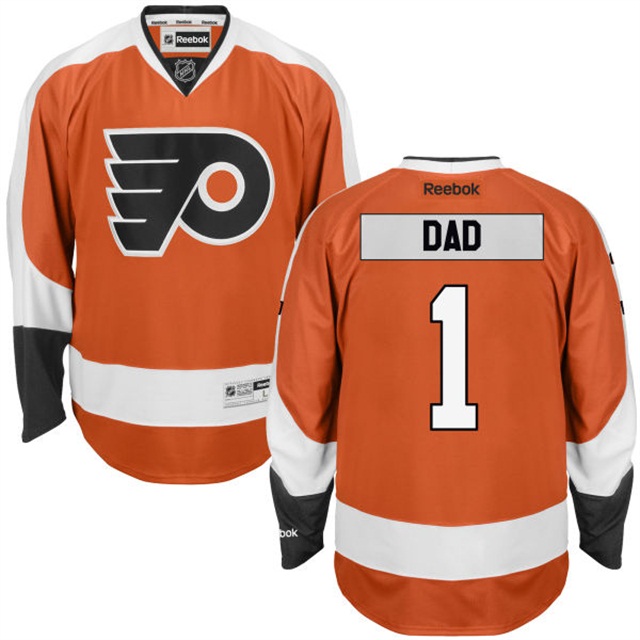 Gift for Dad Philadelphia Flyers Orange Number One Dad Jersey