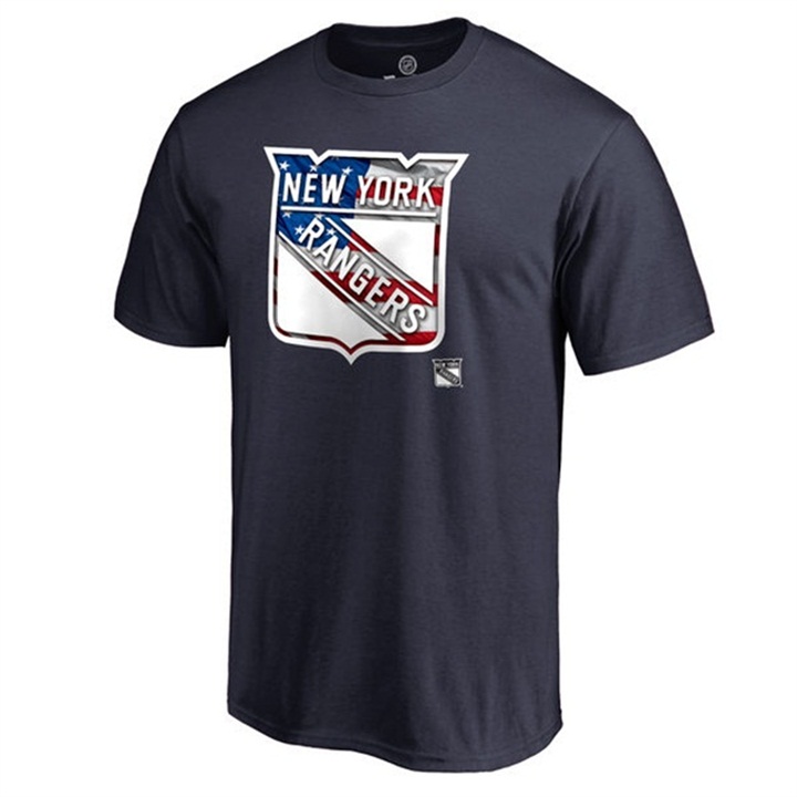 New York Rangers Banner Wave Navy T-Shirt