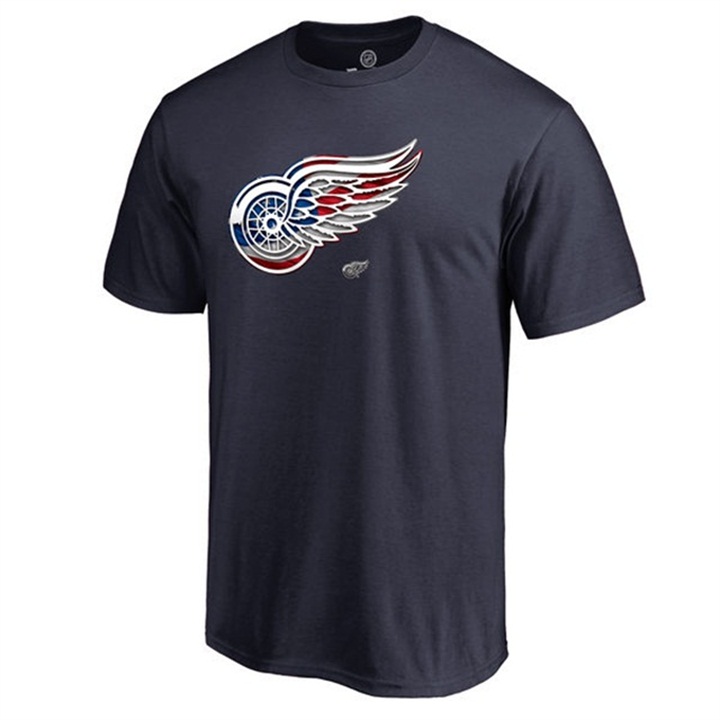 Detroit Red Wings Banner Wave Navy T-Shirt