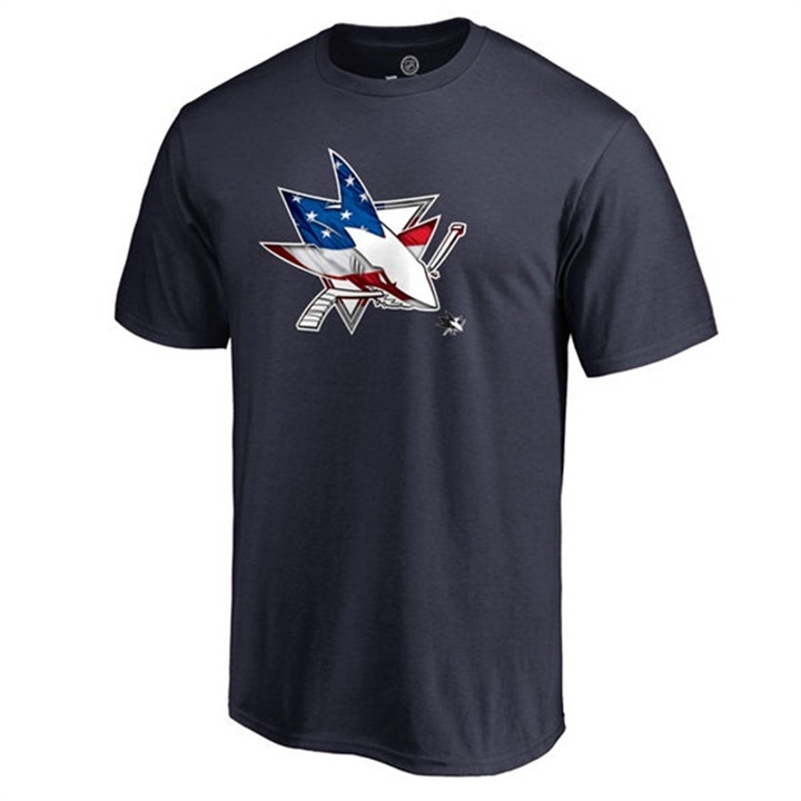 San Jose Sharks Banner Wave Navy T-Shirt