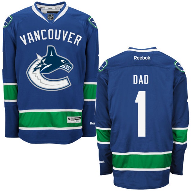 Gift for Dad Vancouver Canucks Royal Blue Number One Dad Jersey