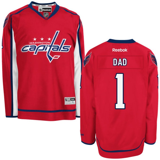 Gift for Dad Washington Capitals Red Number One Dad Jersey