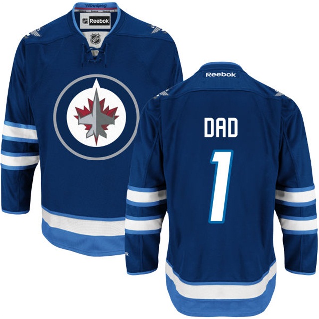 Gift for Dad Winnipeg Jets Navy Blue Number One Dad Jersey