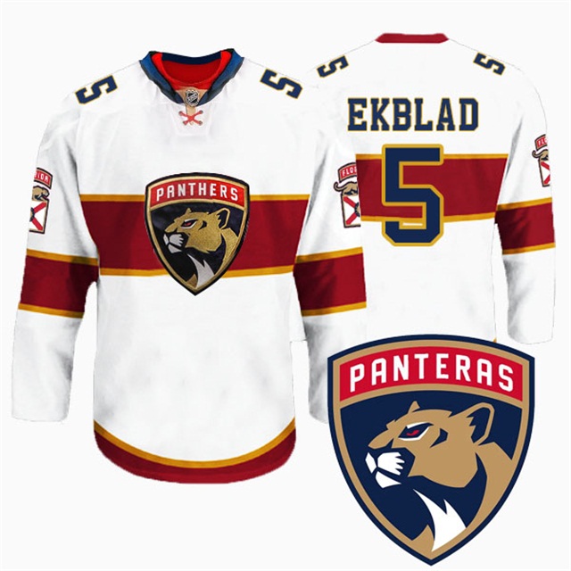 Aaron Ekblad #5 Florida Panthers New Logo Reebok White Premier Player Jersey