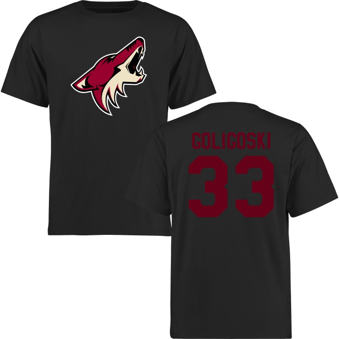 Alex Goligoski Coyotes Black Short Sleeve Logo T-Shirt