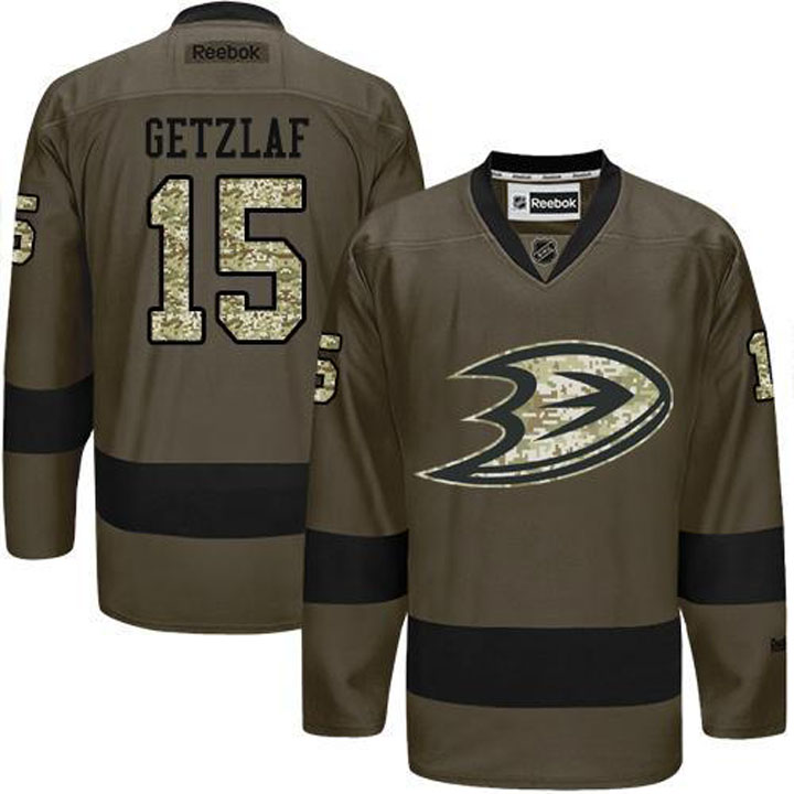 Ryan Getzlaf Anaheim Ducks #15 Green Camo Player Jersey