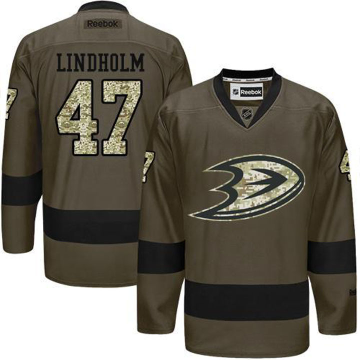 Hampus Lindholm Anaheim Ducks #47 Green Camo Player Jersey