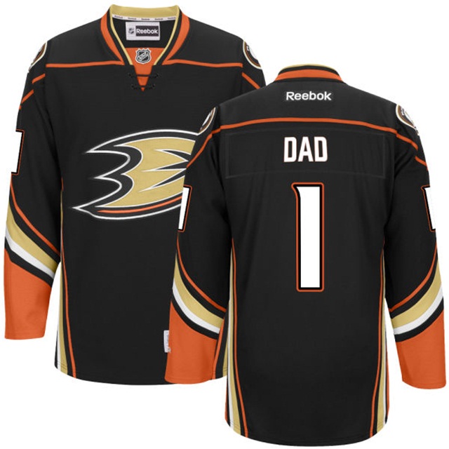 Gift for Dad Anaheim Ducks Black Number One Dad Jersey