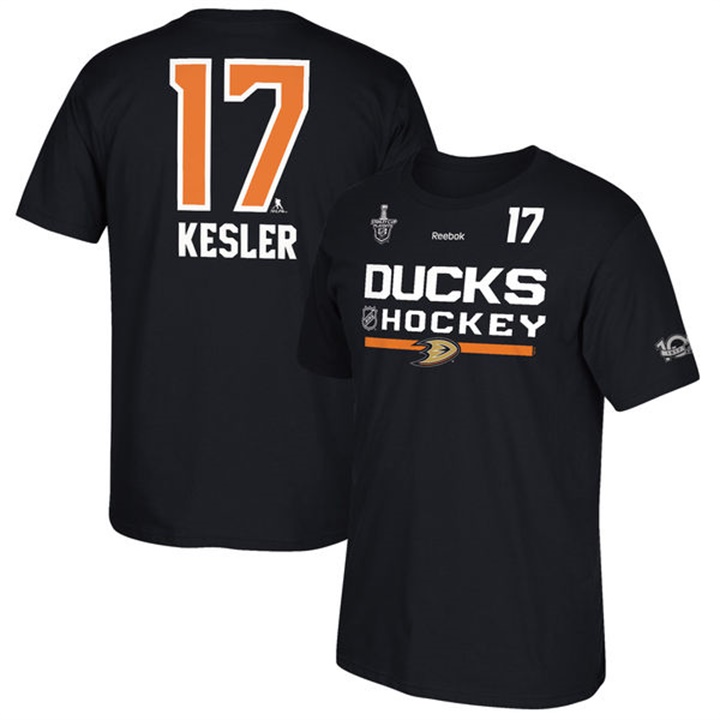 Ducks #17 Ryan Kesler Black 2017 NHL Stanley Cup Playoffs Name And Number T-shirt