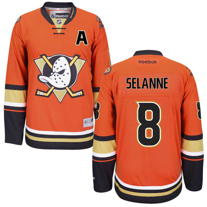 Teemu Selanne Anaheim Ducks #8 Ice Hockey Jersey