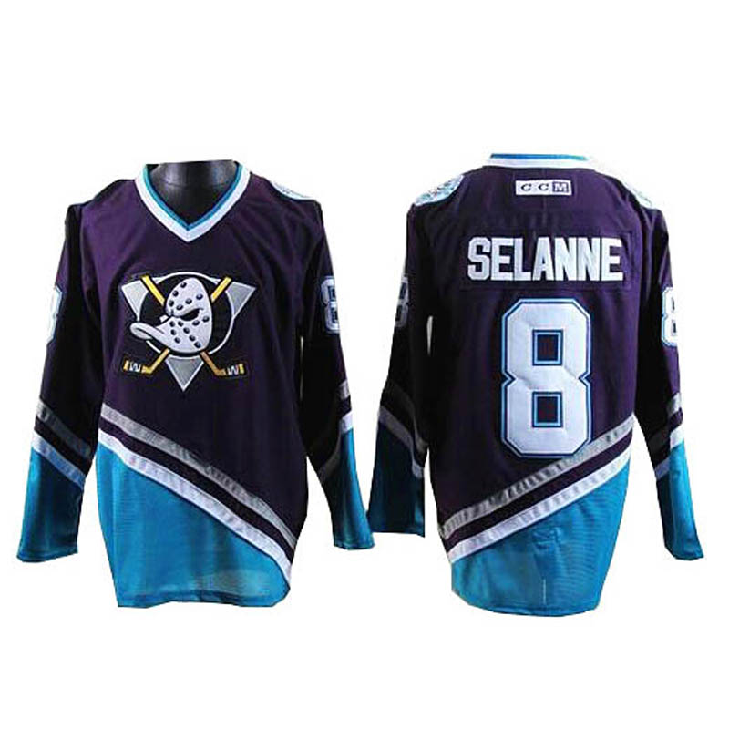 Teemu Selanne Anaheim Ducks #8 Throwback Ice Hockey Jersey