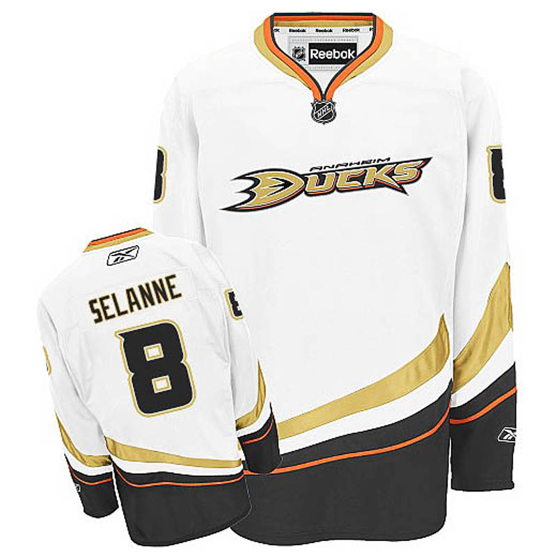 Teemu Selanne Anaheim Ducks #8 Away Ice Hockey Jersey