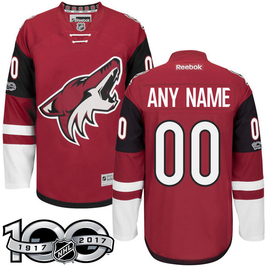 Arizona Coyotes Maroon Celebrate 100th Classic Patch Customized Jersey