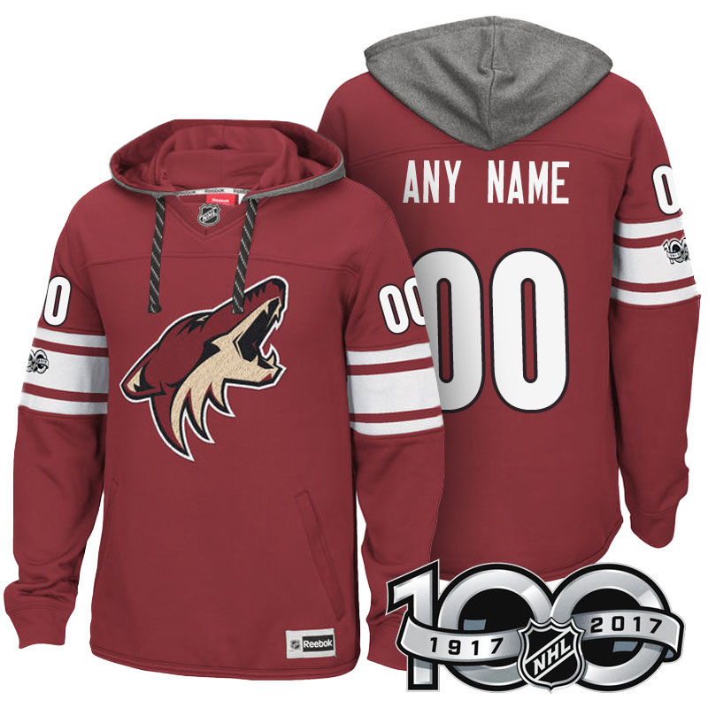 Arizona Coyotes Maroon Centennial Classic Patch Custom Hoodie