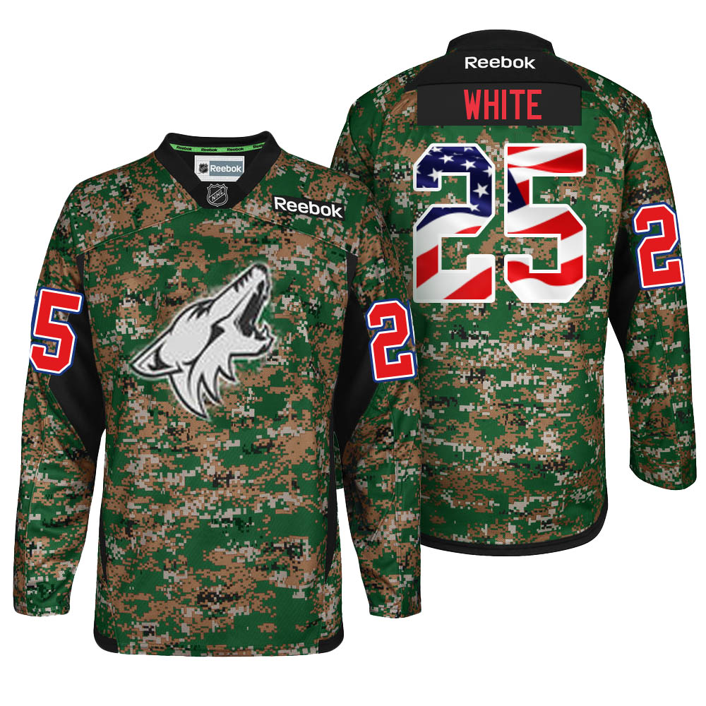 2016-2017 Coyotes Ryan White #25 Camo Military Appreciation Night Jersey