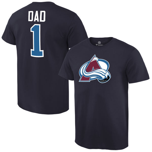 Men's Colorado Avalanche Number One Dad Navy T-Shirt