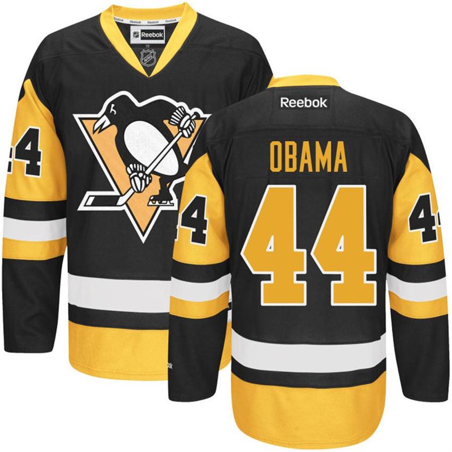 Barack Obama Penguins Black/Gold Jersey