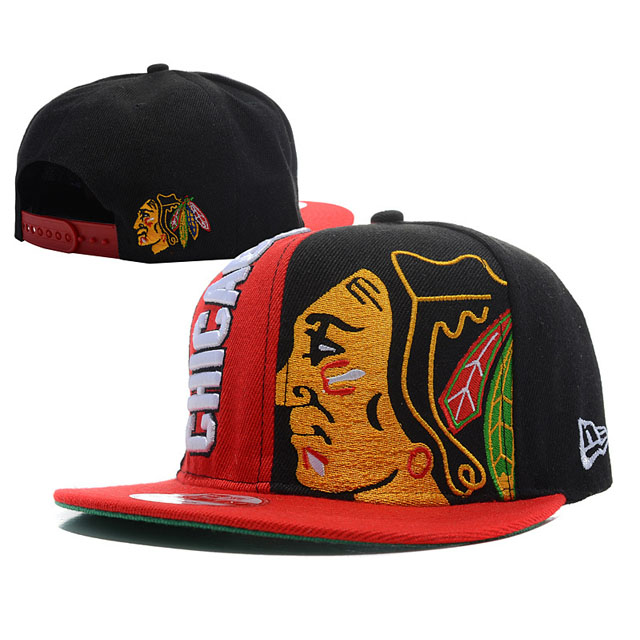 Chicago Blackhawks New Era Black Red 9FIFTY Adjustable Hat