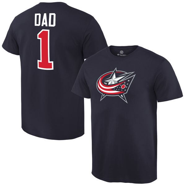 Men's Columbus Blue Jackets Number One Dad Navy T-Shirt