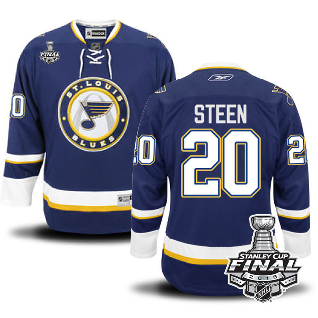 Alexander Steen St. Louis Blues #20 2016 Stanley Cup Navy Blue Third Jersey