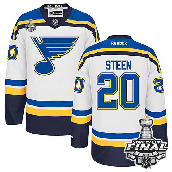 Alexander Steen St. Louis Blues #20 2016 Stanley Cup White Away Jersey