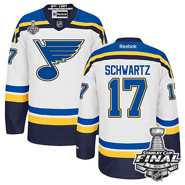 Jaden Schwartz St. Louis Blues #17 2016 Stanley Cup White Away Jersey