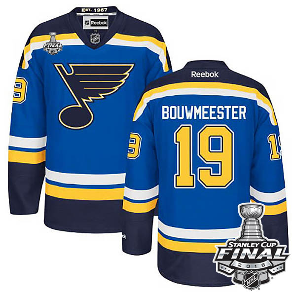 Jay Bouwmeester St. Louis Blues #19 2016 Stanley Cup Blue Home Jersey