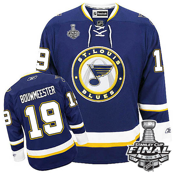 Jay Bouwmeester St. Louis Blues #19 2016 Stanley Cup Navy Blue Third Jersey