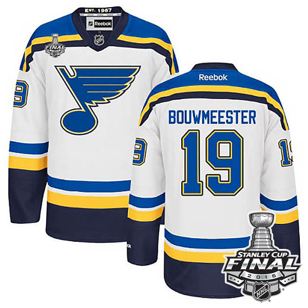 Jay Bouwmeester St. Louis Blues #19 2016 Stanley Cup White Away Jersey