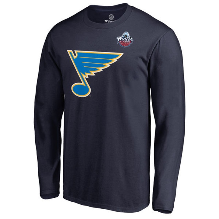 2017 NHL Winter Classic Blues Long Sleeve Gray T-shirt