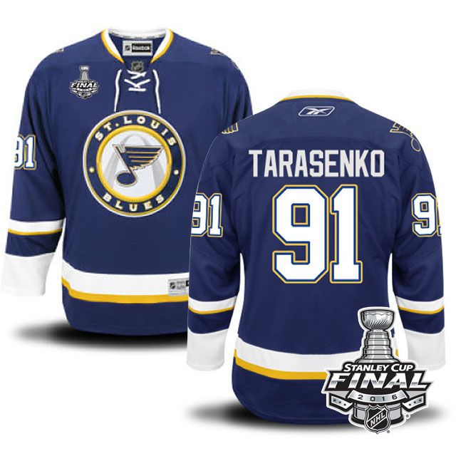 Vladimir Tarasenko St. Louis Blues #91 2016 Stanley Cup Navy Blue Third Jersey