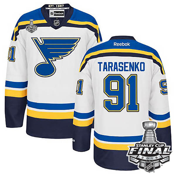 Vladimir Tarasenko St. Louis Blues #91 2016 Stanley Cup White Away Jersey