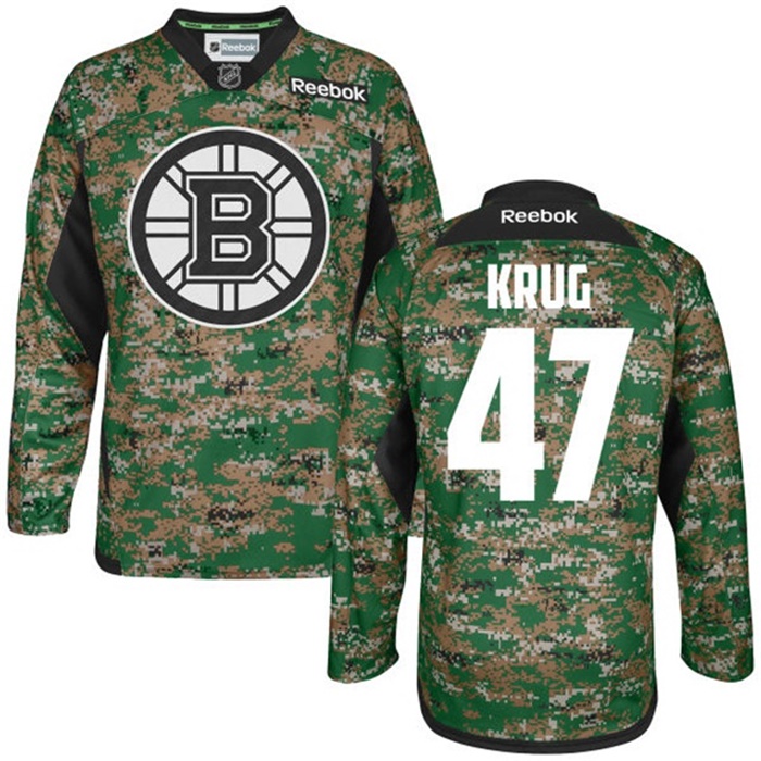 Torey Krug Bruins Digital Camo Veteran's Day Practice Jersey