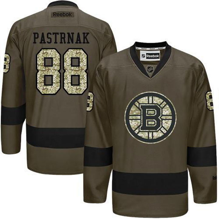 David Pastrnak Boston Bruins #88 Green Camo Player Jersey