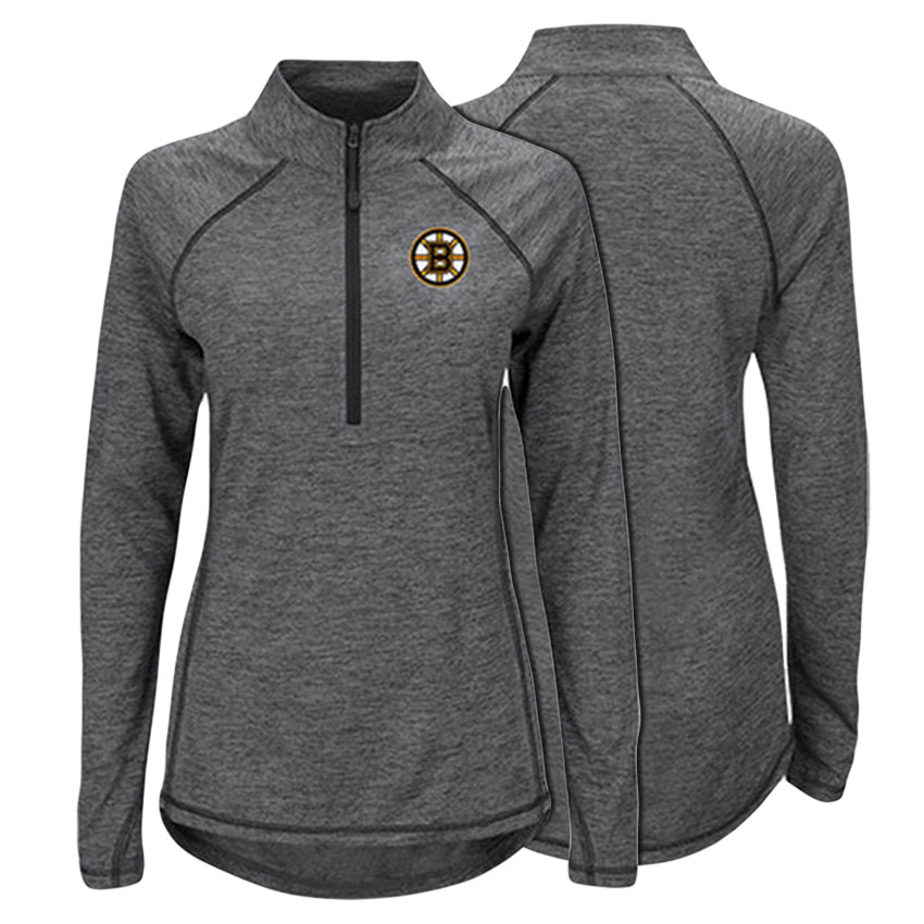 Women Boston Bruins Black Cool Base Half-Zip Pullover Jacket