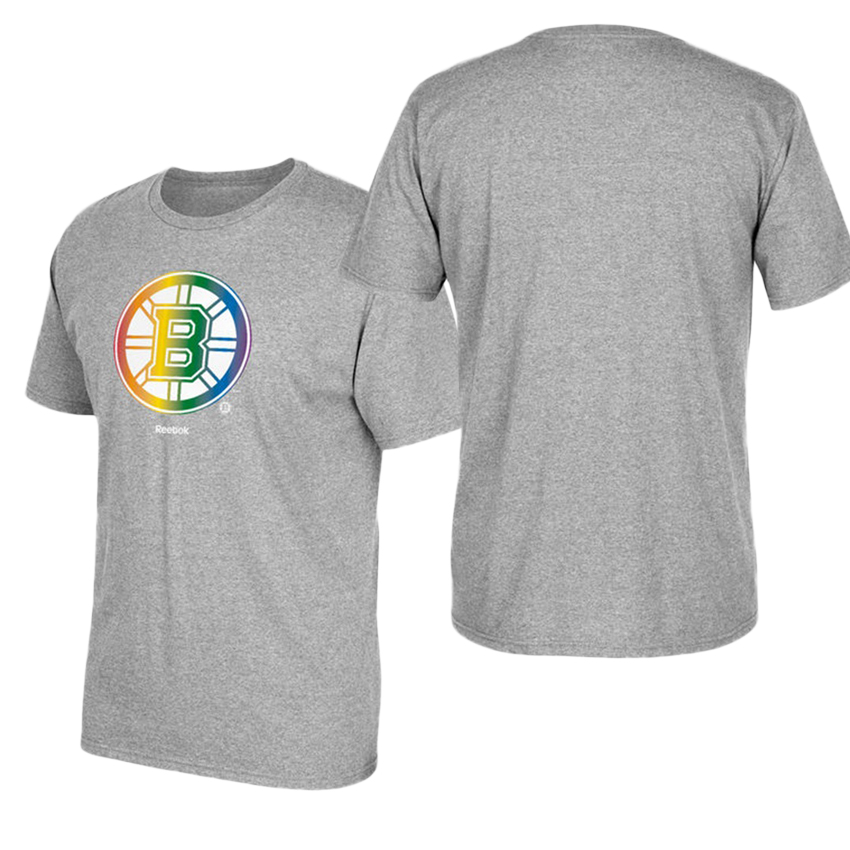 Boston Bruins Gray Hockey Is For Everyone Rainbow T-shirt