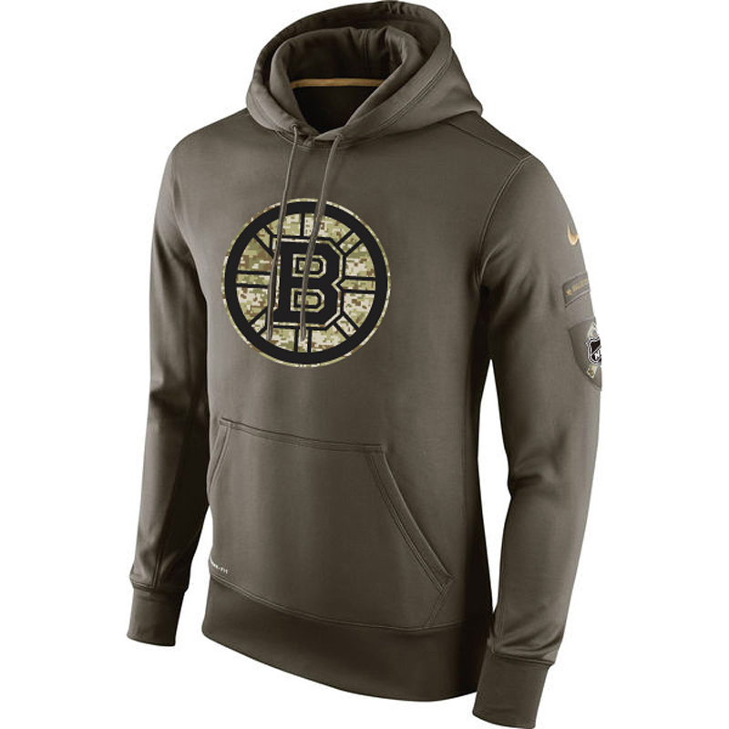 Bruins Olive KO Performance Hoodie