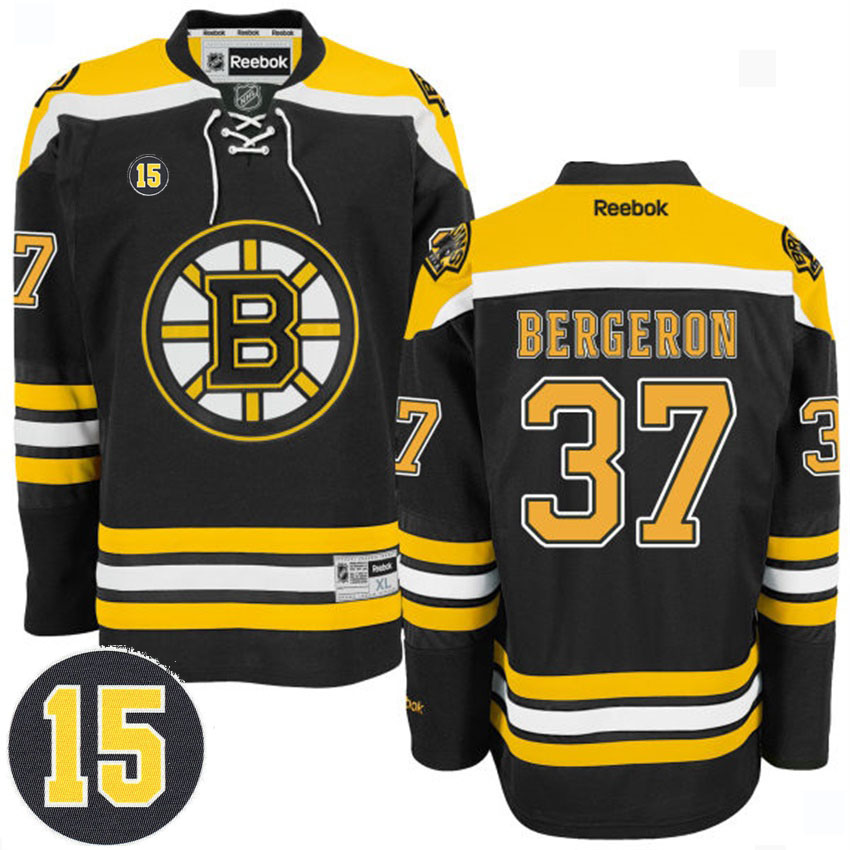 Bruins Patrice Bergeron #37 Black Milt Schmidt Patch Home Premier Jersey