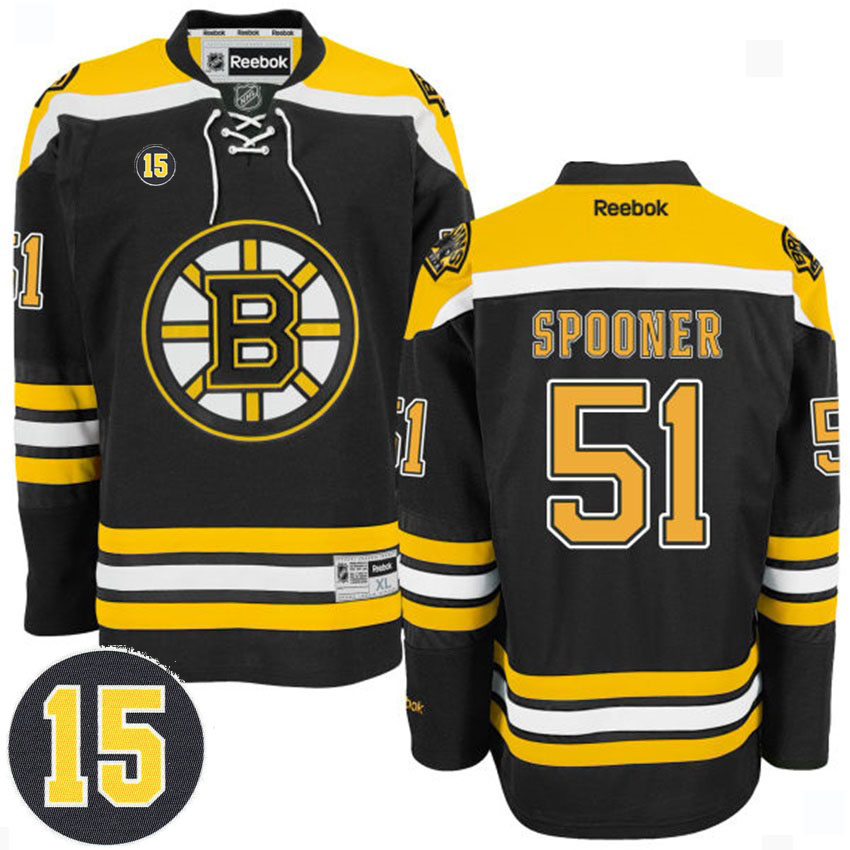 Bruins Ryan Spooner #51 Black Milt Schmidt Patch Home Premier Jersey