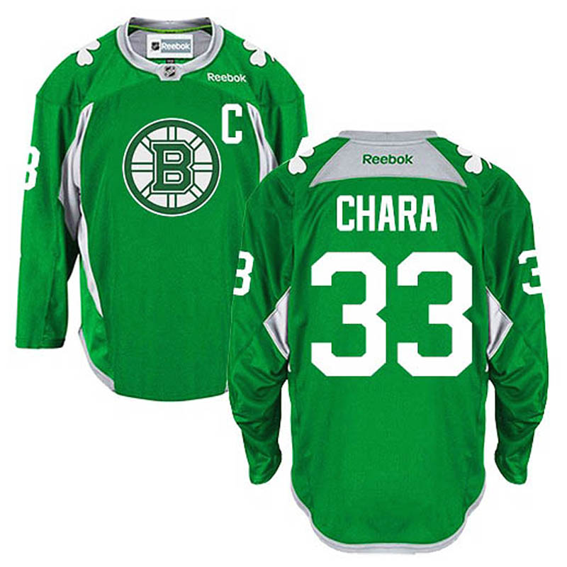 Zdeno Chara Boston Bruins #33 St. Patrick's Day Ice Hockey Jersey