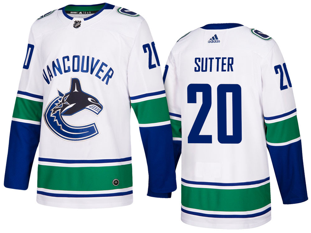 NHL Men's Vancouver Canucks #20 Brandon Sutter White 2017-2018 Season New Outlook Uniforms