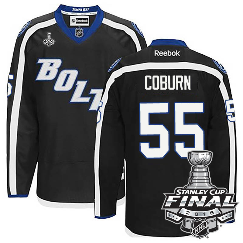 Braydon Coburn Tampa Bay Lightning #55 2016 Stanley Cup Black Alternate Jersey