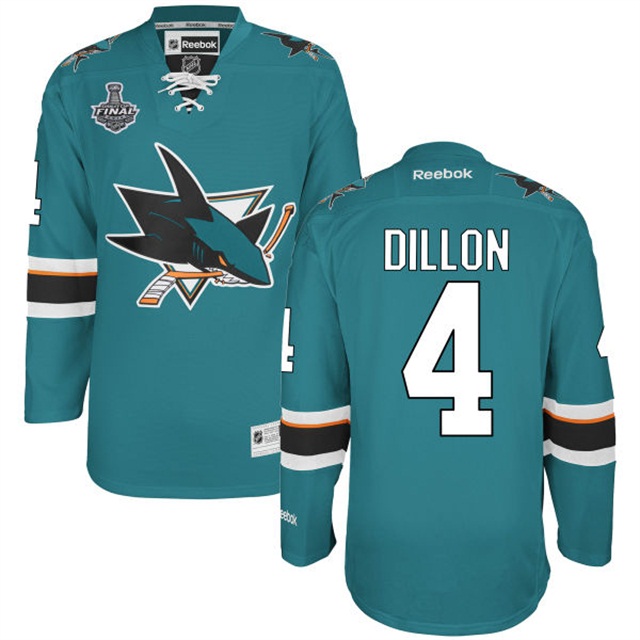 Brenden Dillon San Jose Sharks #4 2016 Stanley Cup Teal Home Jersey