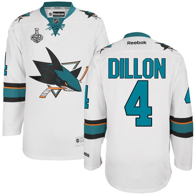 Brenden Dillon San Jose Sharks #4 2016 Stanley Cup White Away Jersey