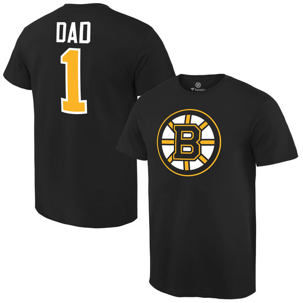 Men's Boston Bruins Number One Dad Black T-Shirt