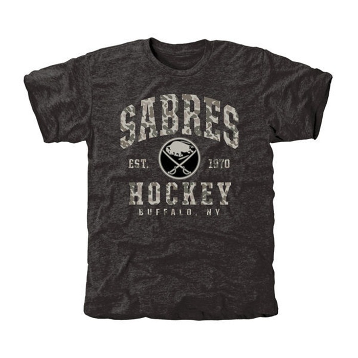 Buffalo Sabres Camo Stack Black Tri-Blend T-Shirt