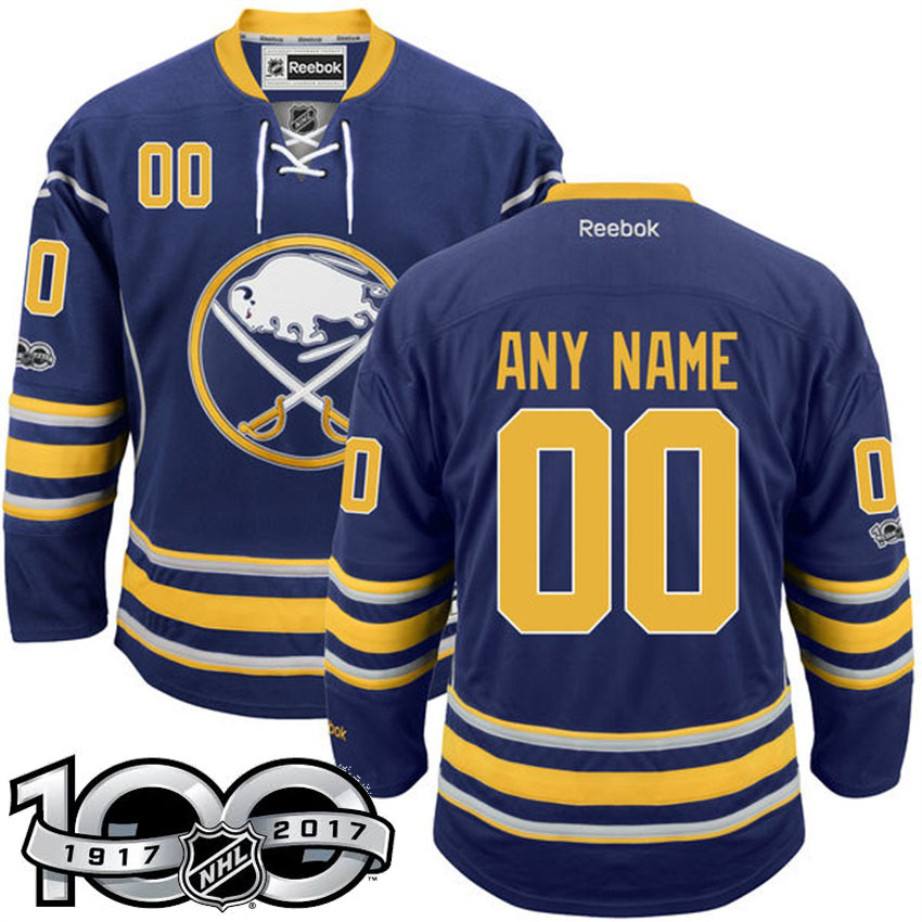 Buffalo Sabres Navy Celebrate 100th Classic Patch Customized Jersey