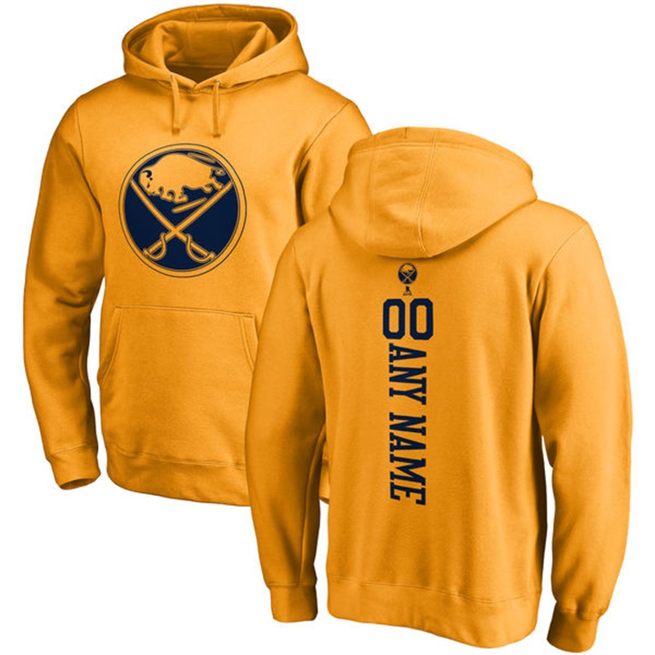 NHL Buffalo Sabres Gold Personalized Backer Fleece Pullover Hoodie